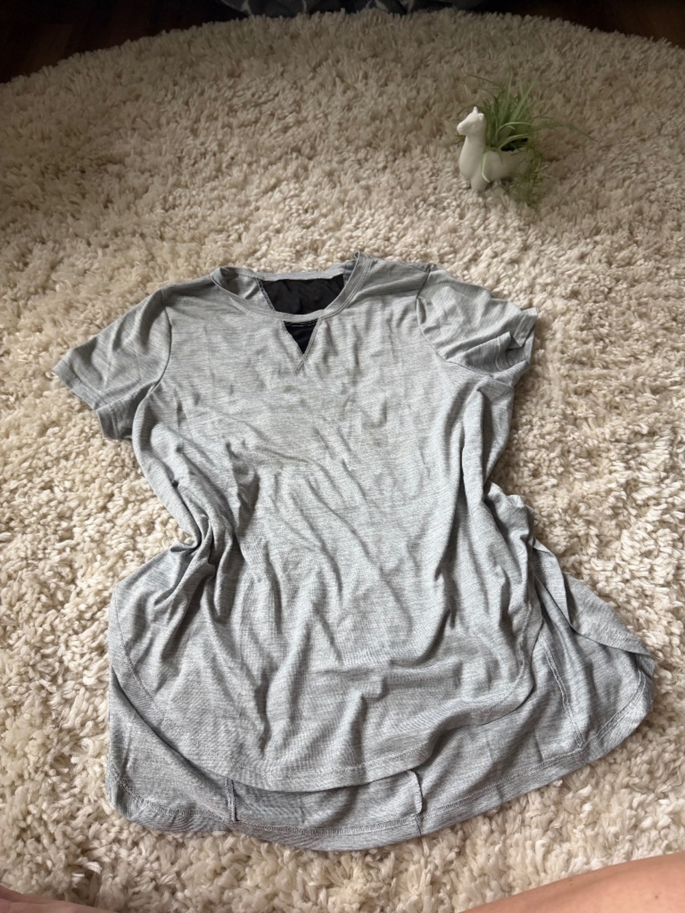 Light Women's danskin now workout gym breathable Heather Gray Short-Sleeve Keyho